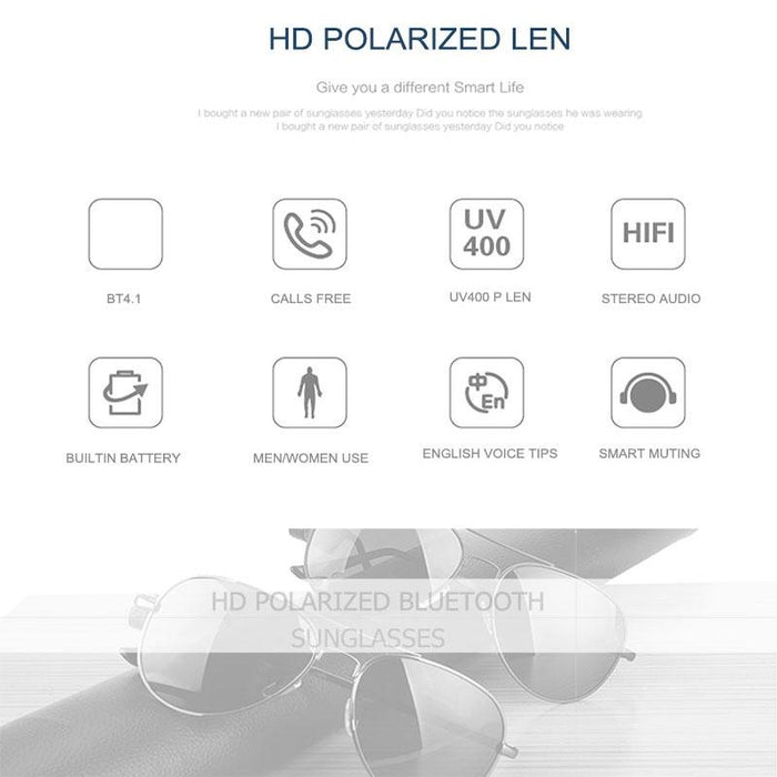 A8 Wireless Bluetooth Sunglasses Music Earphones Smart Glasses Earbud Hands-Free With Mic
