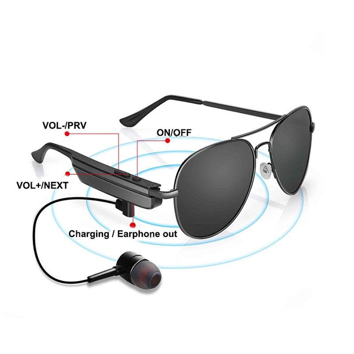 A8 Wireless Bluetooth Sunglasses Music Earphones Smart Glasses Earbud Hands-Free With Mic