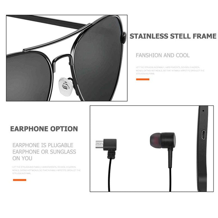 A8 Wireless Bluetooth Sunglasses Music Earphones Smart Glasses Earbud Hands-Free With Mic