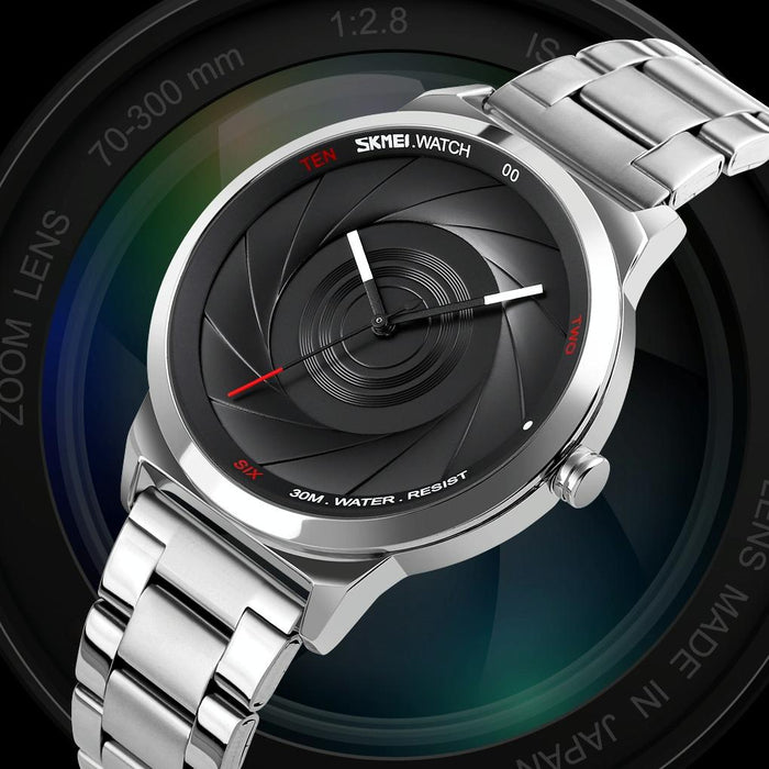 9210 Fashion Trend Men Business Simple Three-Dimenional Surface Waterproof Gold Quartz Watch