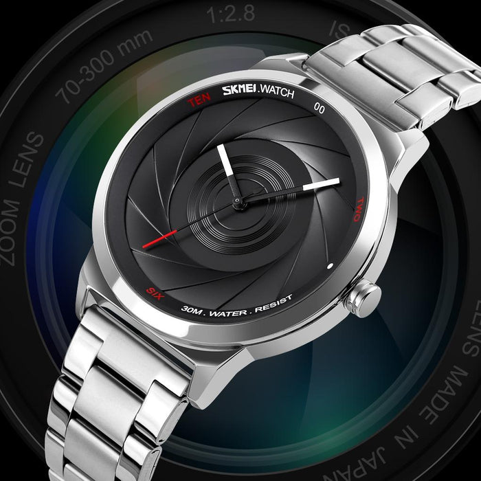 9210 Fashion Trend Men Business Simple Three-Dimenional Surface Waterproof Gold Quartz Watch