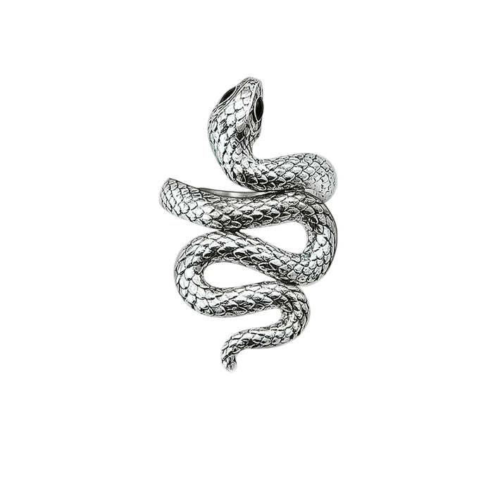 925 Sterling Silver Blackened Snake Ring Europe Style Fine Jewelry For Women