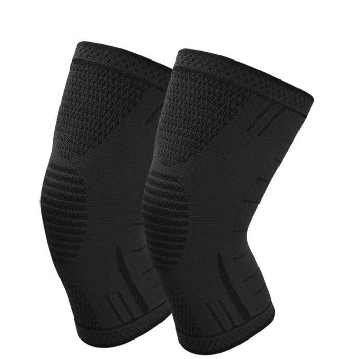 Pair of Breathable Compression Knee Support Sleeve Gym & Sports Protector