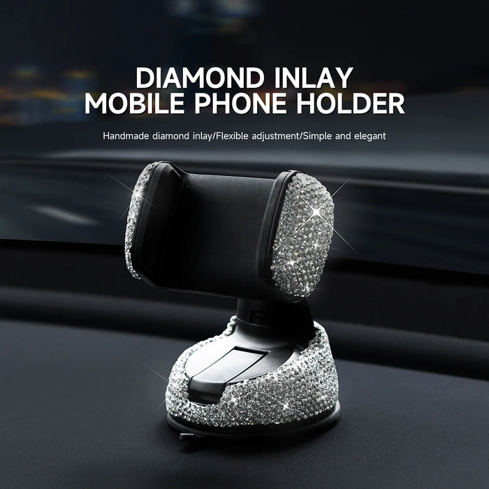 Rotating Diamond Car Phone Holder Air Outlet Mount For Women