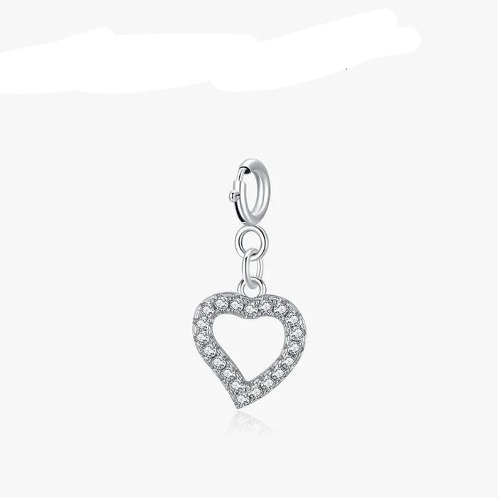 925 Sterling Silver Romantic Heart Pendant For Womendiy Jewelry