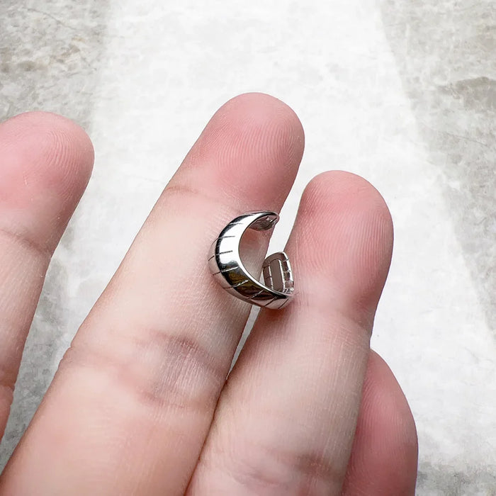 925 Sterling Silver Snakeskin Single Ear Cuff Handcrafted Boho Fashion Jewelry For Women