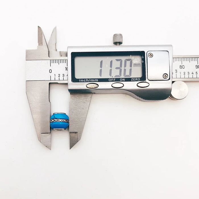 925 Sterling Silver Turquoise Bead Ornament Charm For Jewelry Making