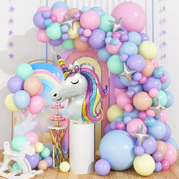 148Pcs Unicorn Balloon Arch Flower Ring Set For Wedding Shower Unicorn Birthday Party Decoration
