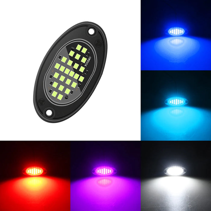 4Pcs Led Rock Lights For Trucks Off Road Jeep Suv Atv Utv Car Chassis Light