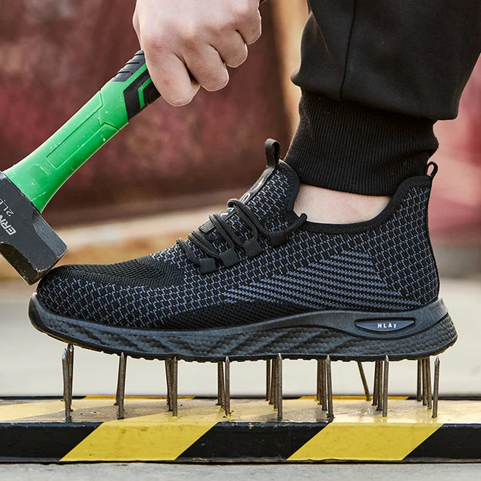 Mens Breathable Work Boots - Puncture & Smash Resistant Safety Protective Shoes