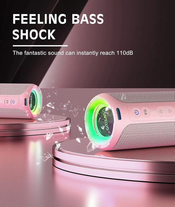 Waterproof Bluetooth Speaker With Rgb Lights