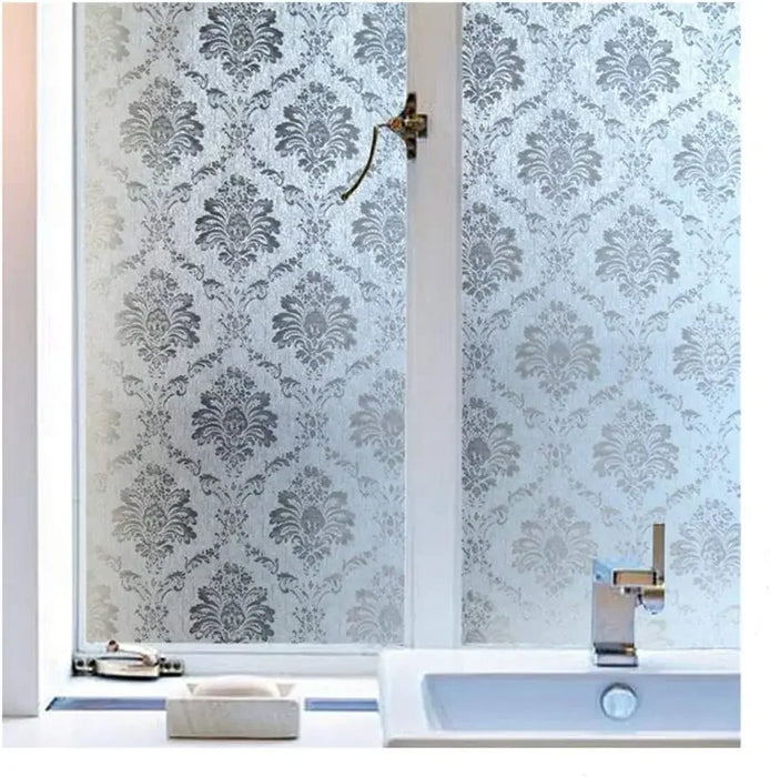 Decorative Privacy Film For Home / Bathroom Glass - Static Cling Vinyl - Removable & Reusable