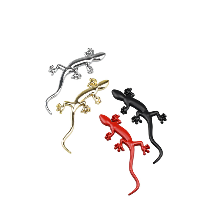 3D Metal Gecko Badge Emblem Sticker For Cars Reflective Decal Auto Accessory