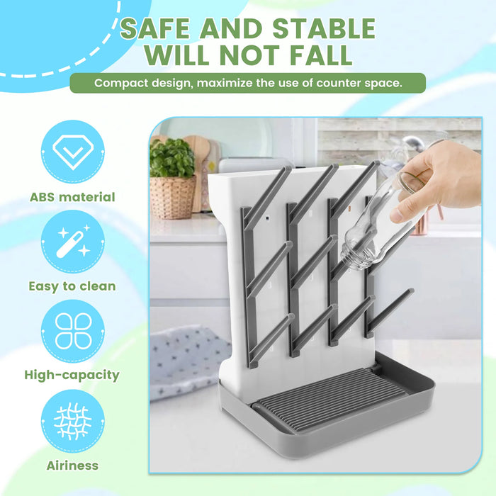 Vertical Baby Bottle Drying Rack Space Saving Storage