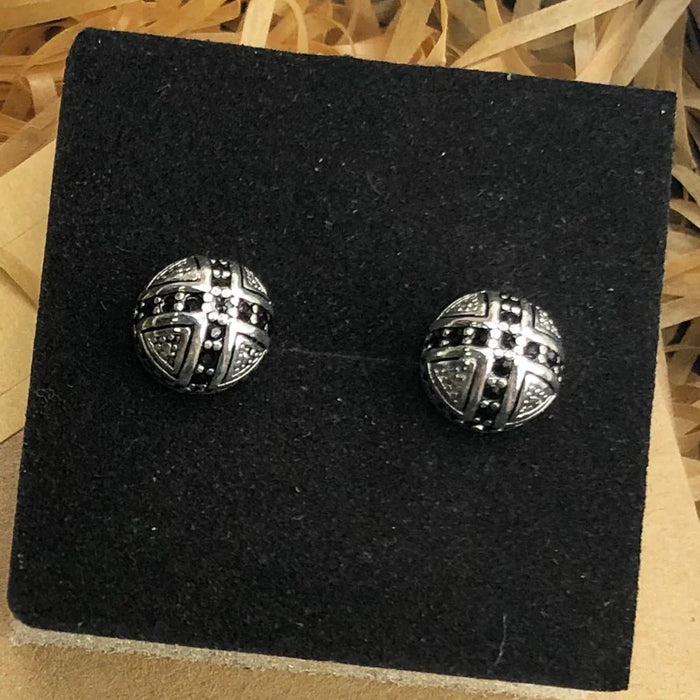 925 Sterling Silver Vintage Cross Stud Earrings