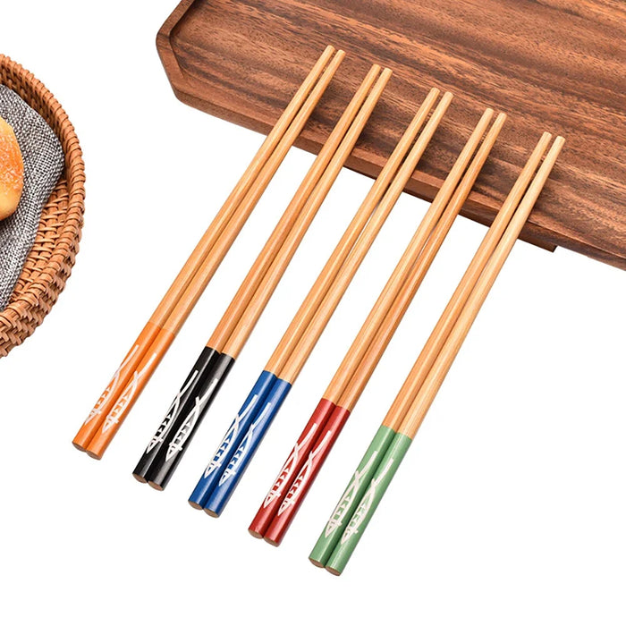 5 Pairs Bamboo Chopsticks Set Reusable Sushi Utensils