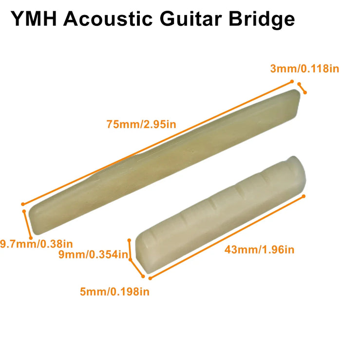 Real Bone Bridge & Saddle For 6 12 String Guitars