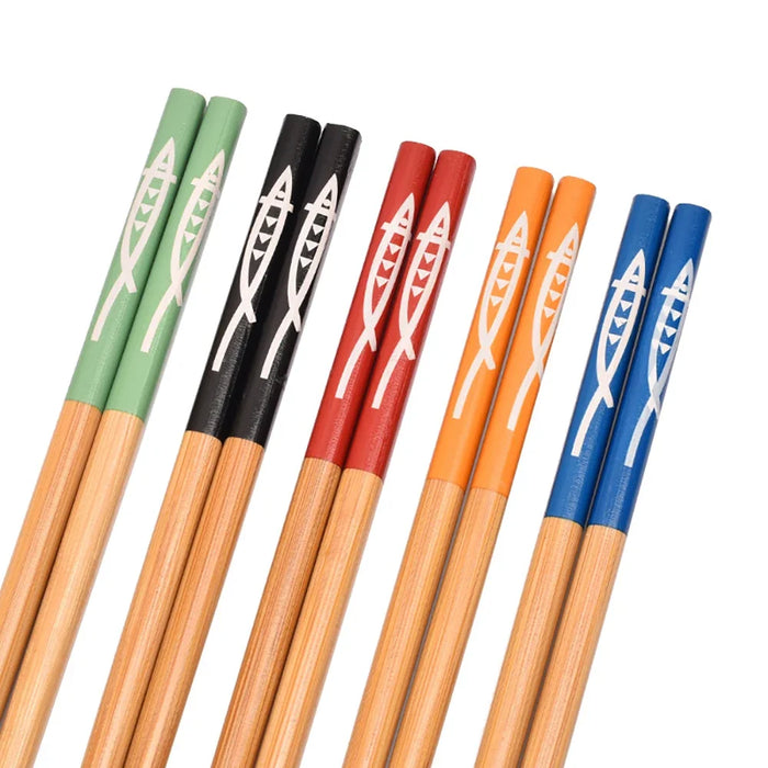 5 Pairs Bamboo Chopsticks Set Reusable Sushi Utensils