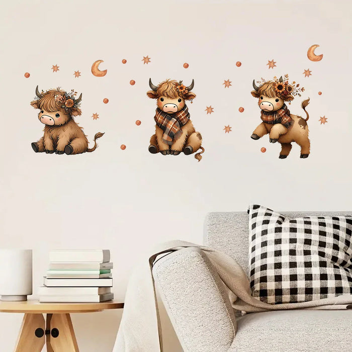3 Piece Cute Animal Wall Stickers For Kids Room Decor