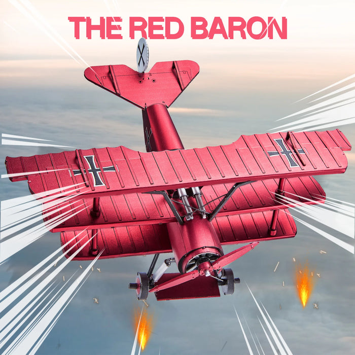Diy 3D Metal Fokker Dr 1 Triplane Puzzle Kit Creative Gift