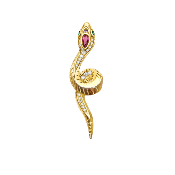 925 Sterling Silver Golden Snake Pendant Seductive Summer Style S Gift For Her