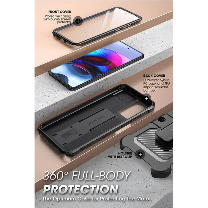 For Moto G Stylus 5G 2024 Not Fit 2023 Version Ub Pro With Built-In Screen Protector Full-Body Rugged Belt Clip Case