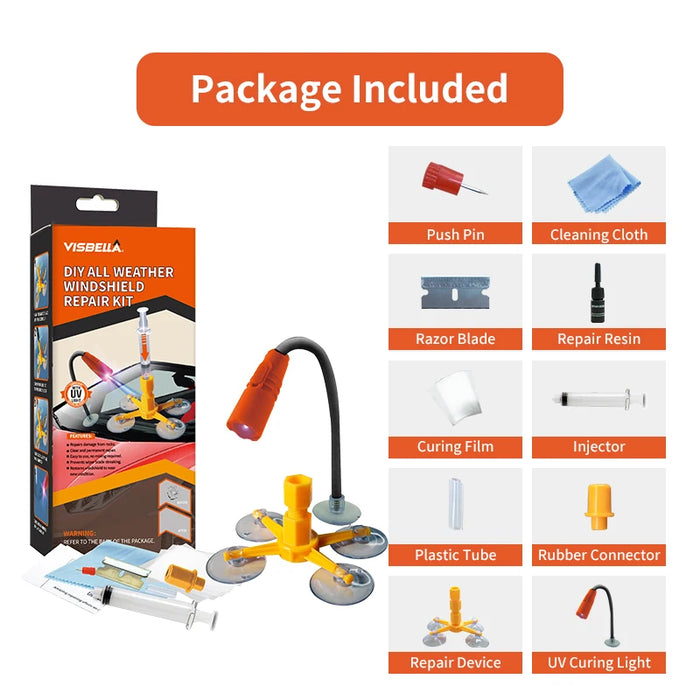 Car Windshield Repair Kit Uv Light Glass Crack Repair
