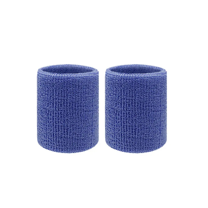 Pair of Sport Wristbands Cotton Sweatband For Tennis Basketball Running Gym