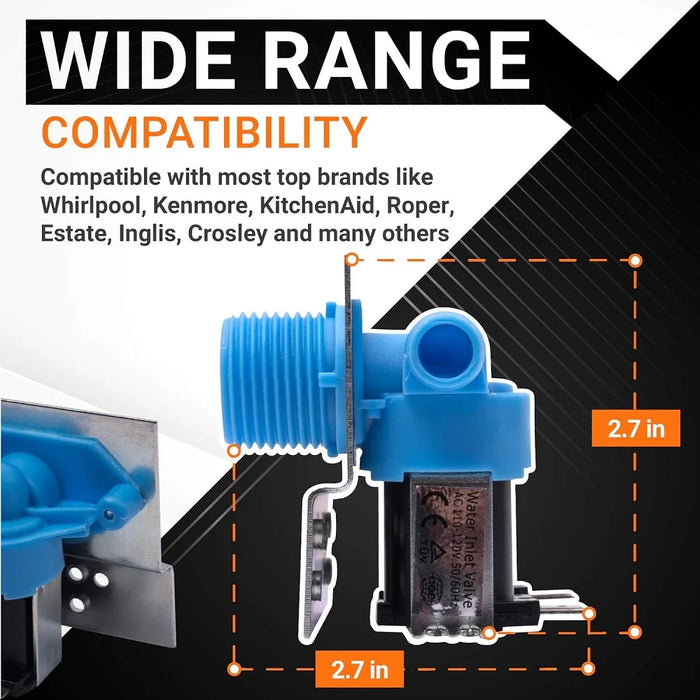 285805 Washer Water Inlet Valve With Mounting Bracket For Whirlpool Kenmore Kitchenaid Washers 292197 3349451 3354565 Ps334646