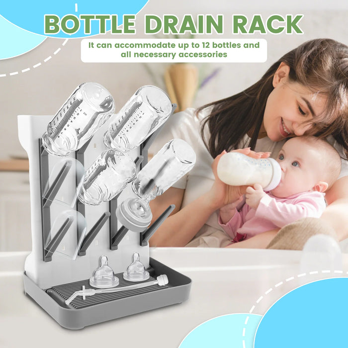 Vertical Baby Bottle Drying Rack Space Saving Storage