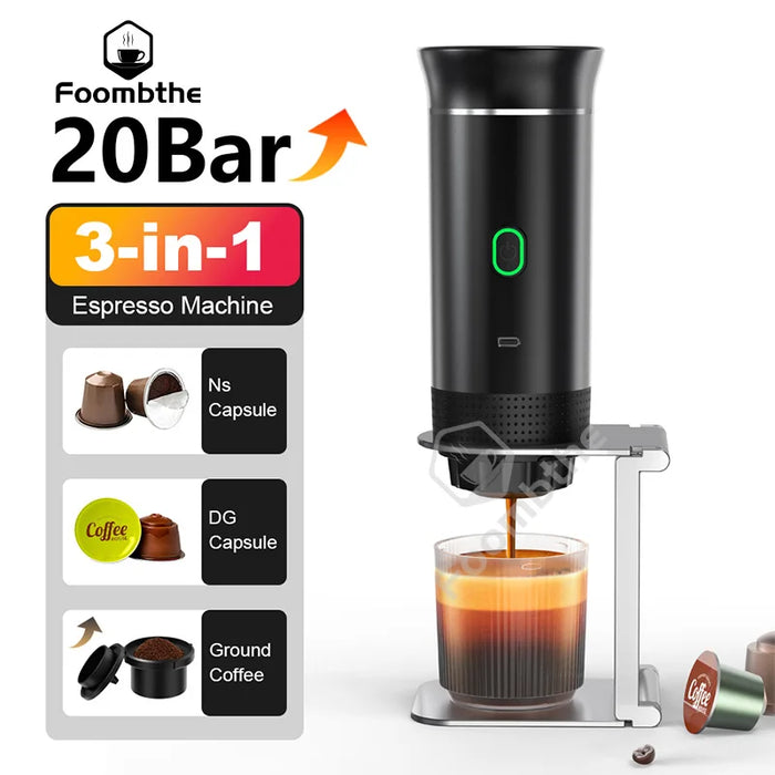 3-In-1 Portable Wireless Espresso Coffee Maker For Car & Home