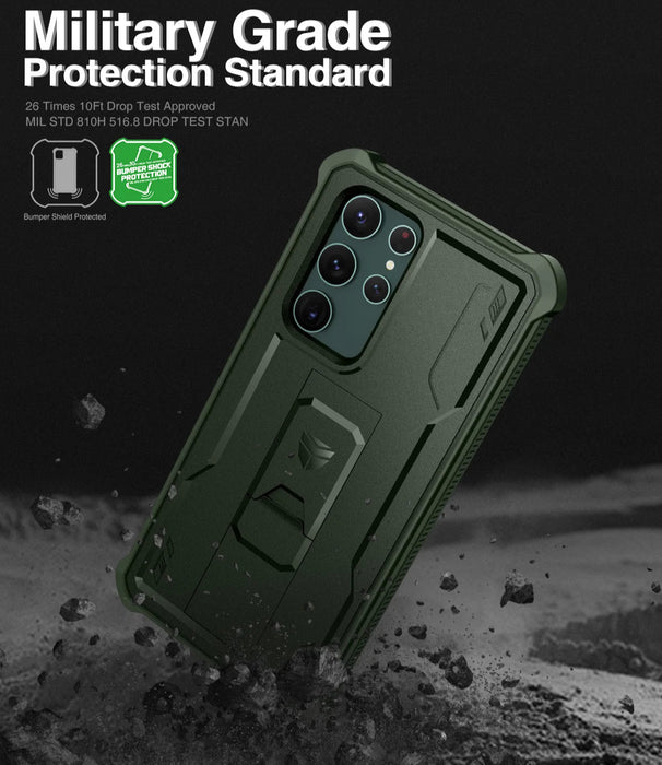 For Samsung Galaxy S22 Ultra 5G Full Body Bumper Military Grade Armor Shockproof Shell Case With Built In Screen Protector