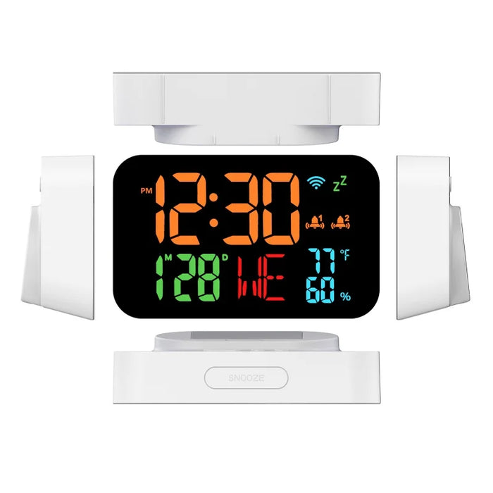 Indoor Desk Clock With Temperature Humidity And Dual Alarm