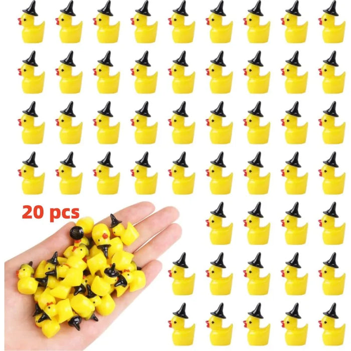 Resin Duck With Witch Hat For Miniature Crafts