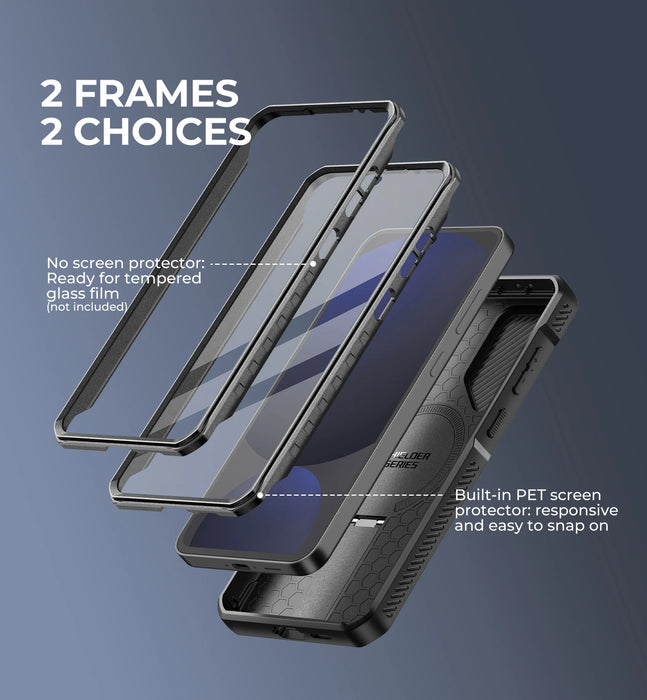 For Samsung Galaxy S24 Fe Magnetic Rugged Shockproof Protective Case With Camera Case & Built-In Screen Protector