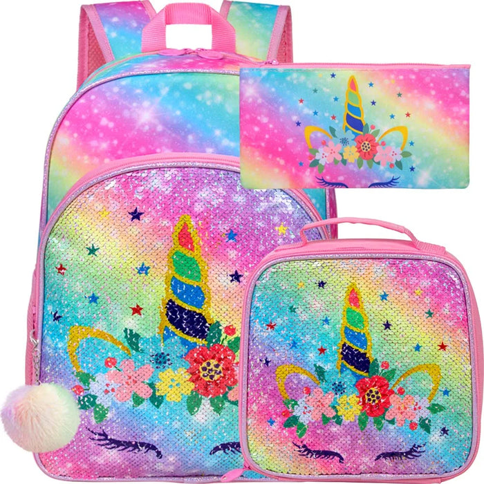 16 Inch Kids Backpack Lunch Box Set For Preschool