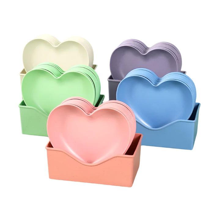 6 Piece Heart Shaped Plate Storage Box For Snacks And Dried Fruit