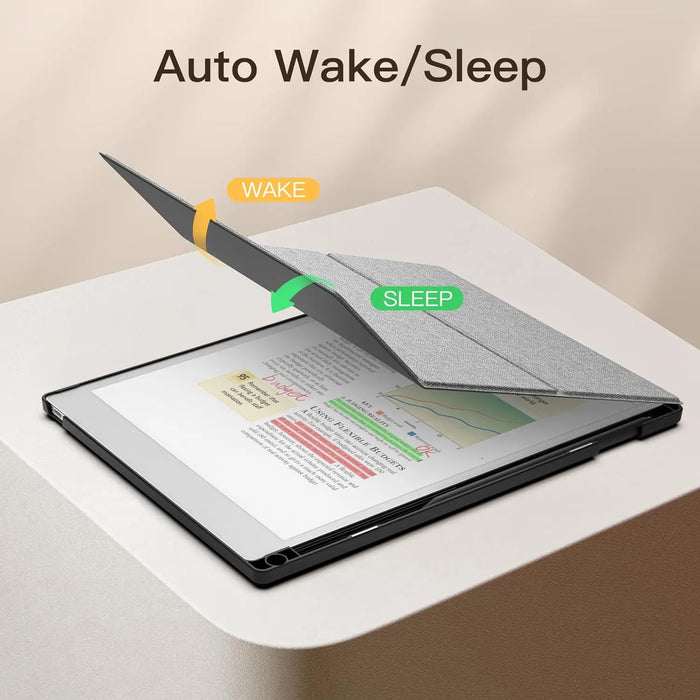 For Remarkable Paper Pro 2024 11.8 Inch Premium Leather Trifold Stand Case With Pen Holder