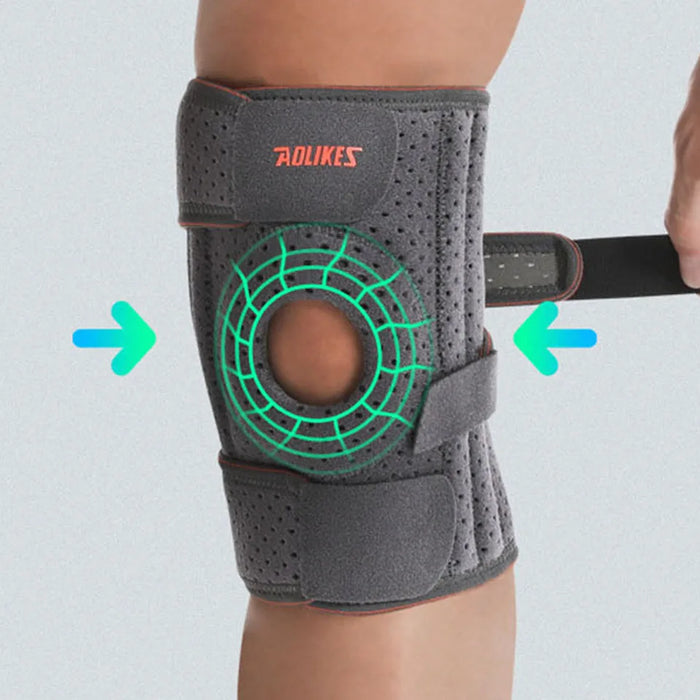 Adjustable Knee Brace With Side Stabilizers Patella Gel Pad For Men & Women