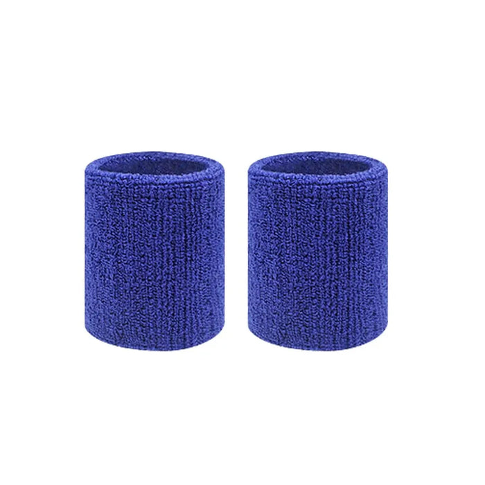 Pair of Sport Wristbands Cotton Sweatband For Tennis Basketball Running Gym