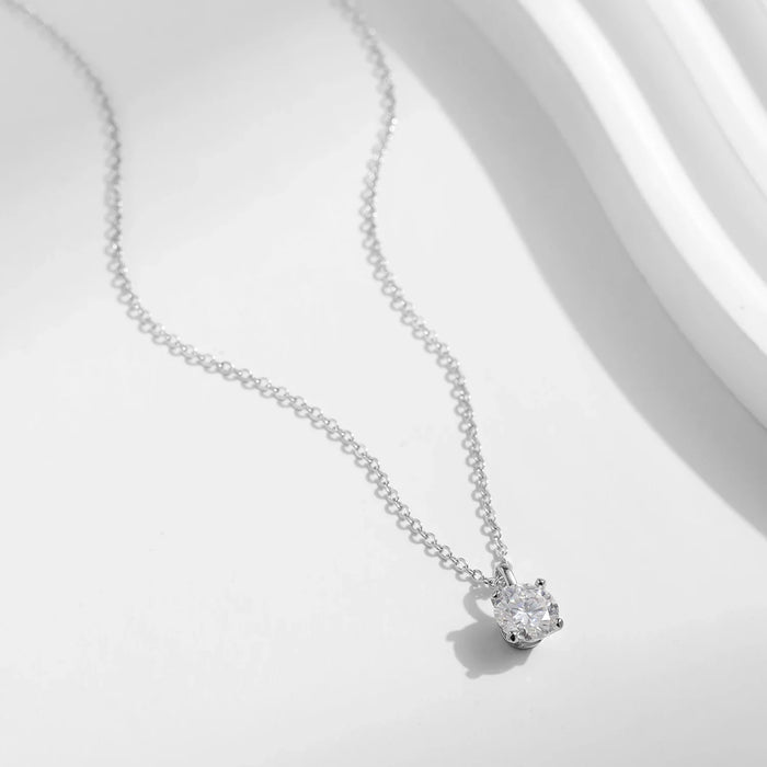 925 Sterling Silver Dazzling 1Ct Moissanite Necklaced Colour Vvs1 Lab Diamond Wedding Jewelry