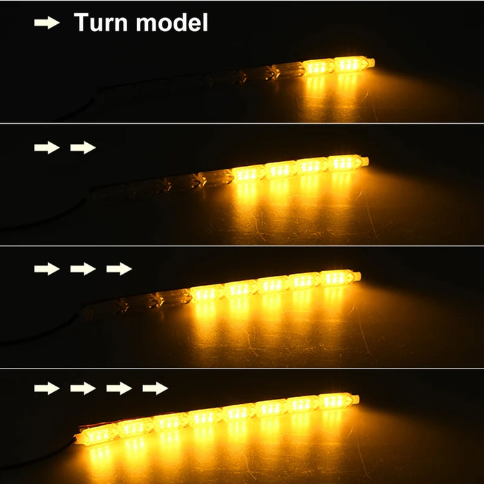 2Pcs Rgb Drl Led Daytime Running Light Strip Remote Control 12V
