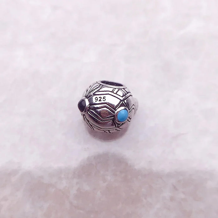 925 Sterling Silver Ethnic Bead Charm Luxury Accessory For Jewelry Making