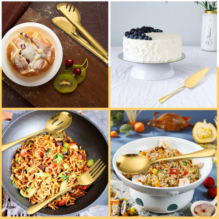 5 / 6 Piece Stainless Steel Serving Spoon Set For Family Dinners