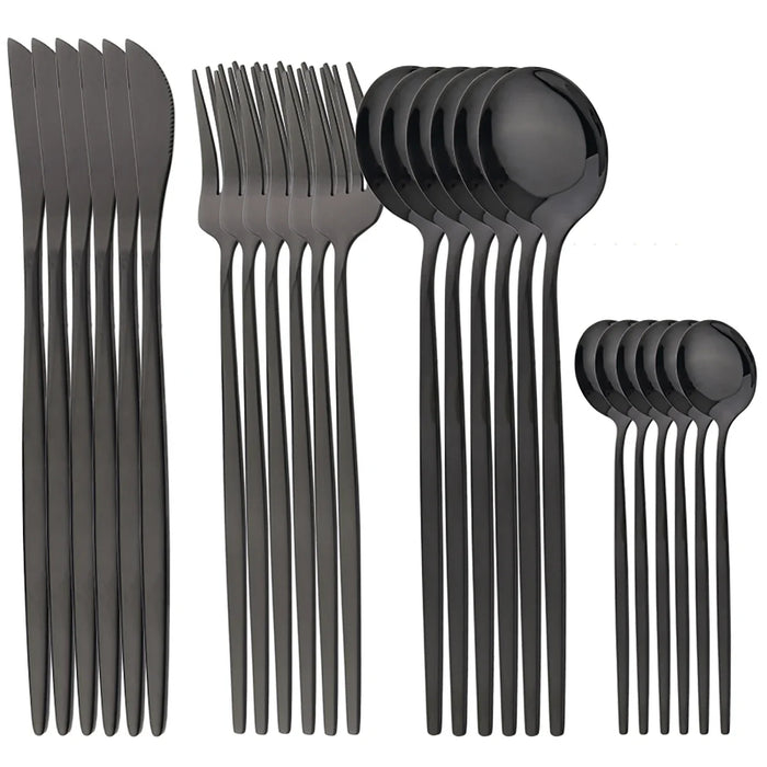 24 Piece Stainless Steel Cutlery Set For Western Kitchen
