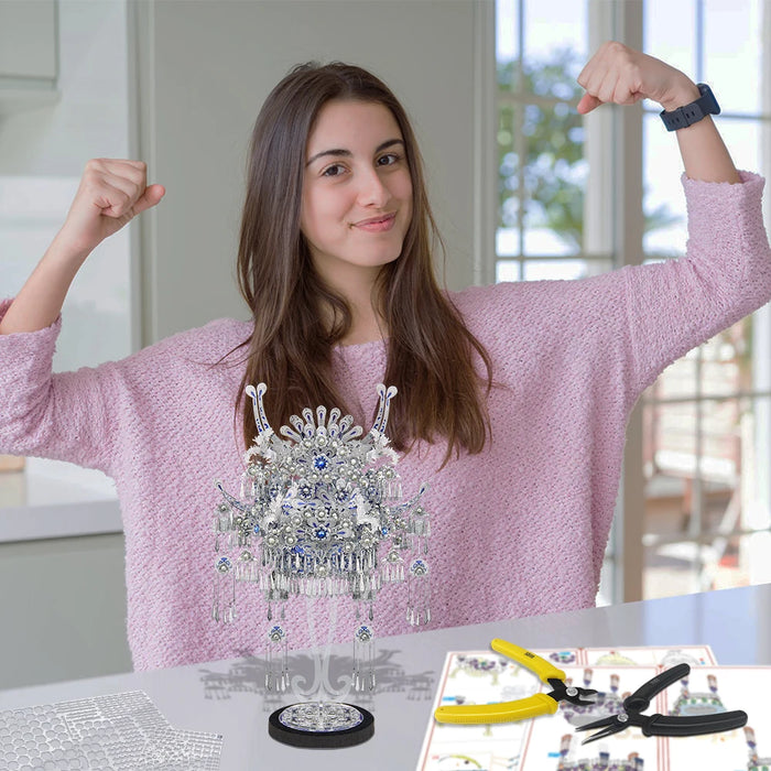 3D Metal Tiara Puzzle With Tassels Diy Assembly Kit