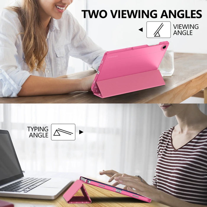 For Galaxy Tab A9+ 11 Inch 2023 Slim Stand Protective Smart Case With Hard Pc Translucent Back Shell