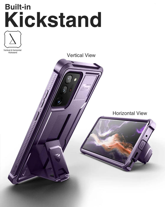 For Samsung Galaxy Note 20 Ultra Heavyduty Military Grade Protection Shockproof Bracket Case Withbuilt-In Screen Protector