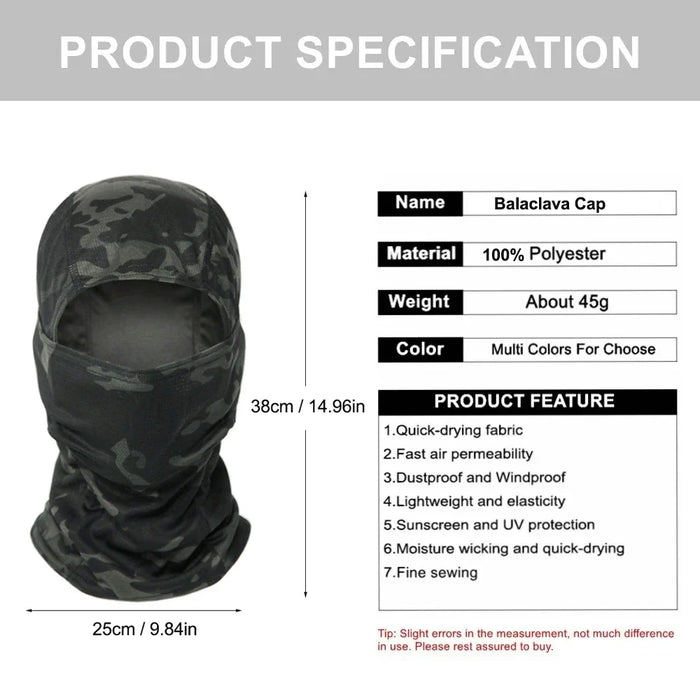Outdoor Camo Balaclava For Cycling Hunting And Skiing