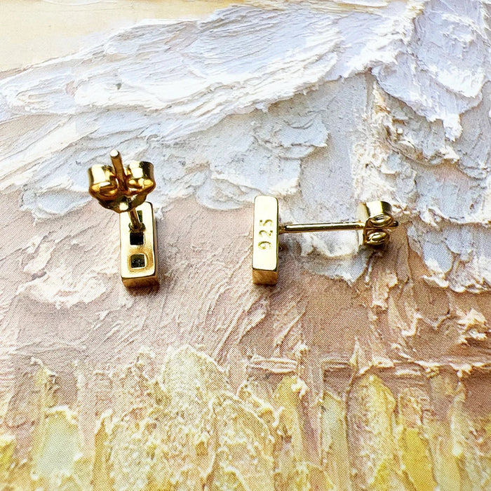 925 Sterling Silver Colourful Stone Stud Earrings